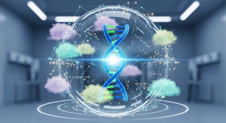 DNA Helix Cloud Computing for Genetic Research and Digital Biology Technology