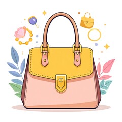 Stylish handbag with accessories