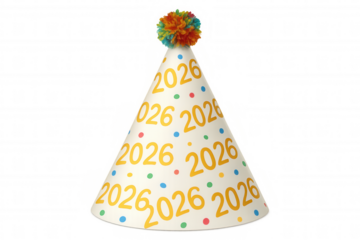 Party hat 2026 celebrating new year, future, success, upcoming year event, festival, special occasion