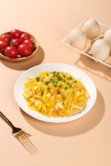 Yangzhou Fried Rice with Egg and Scallions Chinese Cuisine Food Photography