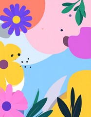 Colorful floral abstract background illustration set