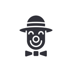 Obraz premium Whimsical Clown Illustration In Simplified Form With Bowtie And Hat