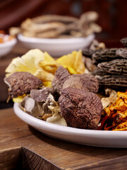 Dried Mushrooms and Colorful Ingredients from Yunnan China Traditional Cooking Treasures