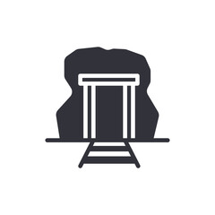 Mine Shaft Entrance With Rails Symbolizing Mining Adventure Concept