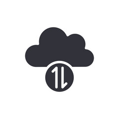 Cloud Storage With Arrows Symbolizing Upload And Download Process