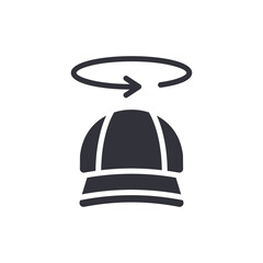 Repeating Hat Rotation Illustration With an Arrow Above the Shape