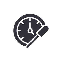 Time Management Icon With Pointer Sign For Speed Measurement