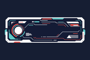 abstract flat color hud interface futuristic rectangle lower third bar name