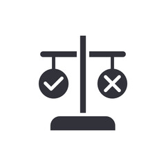 Justice Scales Displaying Approval And Rejection With Transparent