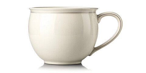 White Ceramic Coffee Mug Isolated on Transparent Background
Glossy Plain Tea Cup with Handle on Transparent PNG