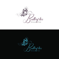Butterfly logo design vector illustration template