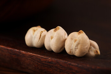 Fried Salted Chickpeas Five Spice Xinjiang Style Crispy Roasted Beans Healthy Snack on Wood