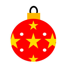 Christmas Colored Ball Flat Design.
