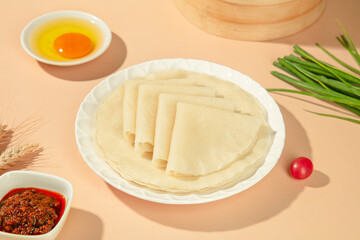 Handmade Tortillas Flatbread with Fresh Ingredients and Condiments Food Styling Photography