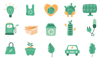 Sustainable Environment and Recycling Concept Collection