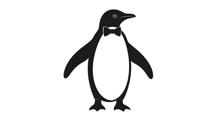 Stylized penguin with bow tie