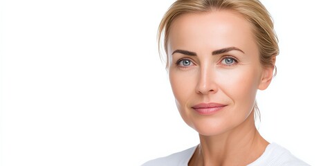 Confident Middle-Aged Woman with Natural Beauty and Radiant Skin