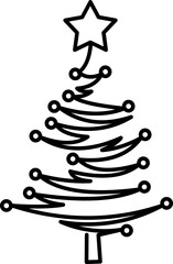 Christmas Tree Line Art