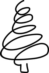 Christmas Tree Line Art