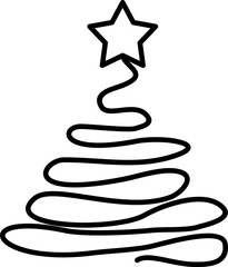 Christmas Tree Line Art