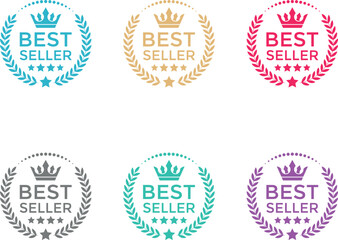 Best seller badge, six colour set seller badge.