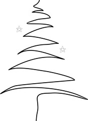 Christmas Tree Line Art