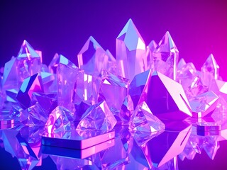 Shiny purple crystal formation.