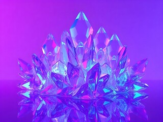 Shiny purple crystal formation.