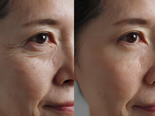 シワ取り施術のビフォー&アフター