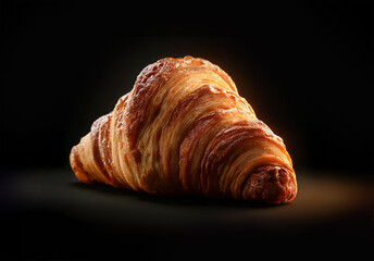 焼きたてのクロワッサン（黒バック）