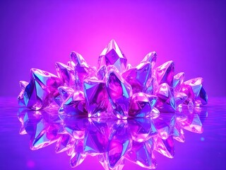 Shiny purple crystal formation.