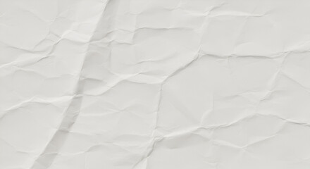 Fototapeta premium Crumpled white paper texture background showcasing detailed folds and creases