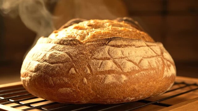 Freshly Baked Sourdough Bread Loaf