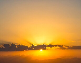 Golden sunset through clouds