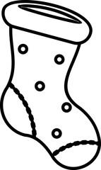Christmas Stocking Line Art 