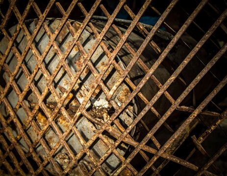 Rusted metal grate