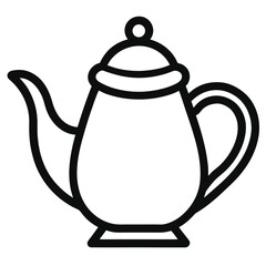 Elegant Teapot Vector Icon – Kitchenware Illustration