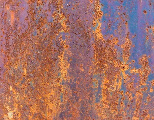 Rusted metal surface with vibrant colors