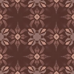 Repeating seamless pattern with floral motifs in warm earth tones a delicate abstract design
