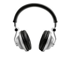 Headphone audio music black silver over ear modern technology sound isolated comfort accessory listening entertainment electronic stylish travel essential relaxation stereo equipment create