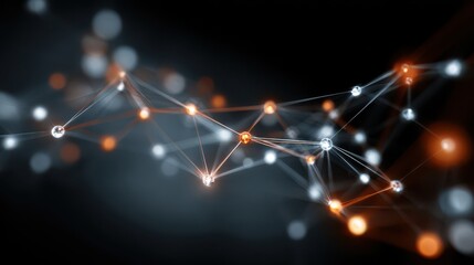 Glowing nodes connected by lines abstract network