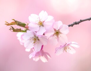 Fototapeta premium Closeup of Delicate Pink Cherry Blossoms.