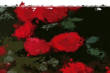 Various oil paintings, flowers, roses, peonies, landscapes, plum blossoms, flying birds, parks