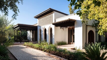 Moorish-inspired Villa: Architectural Marvel in Lush Garden