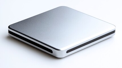 Silver external hard drive
