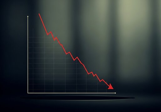 Declining Stock Market Graph.