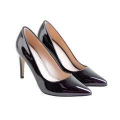 Elegant Black Patent Leather High Heels for Stylish Footwear Fashion and Formal Events