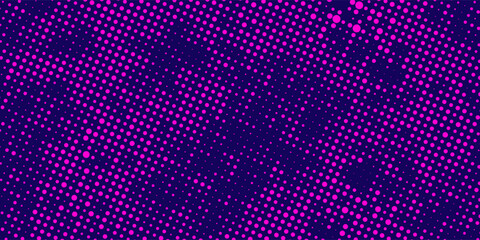 Gradient halftone pattern diagonal vector illustration. Pink dots, blue halftone texture. Pop Art blue pink halftone, comics Background. Background