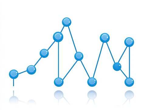 Blue data points graph with connecting lines