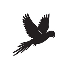 Obraz premium Vector silhouette illustration of a flying eagle and dove as symbols of freedom and peace